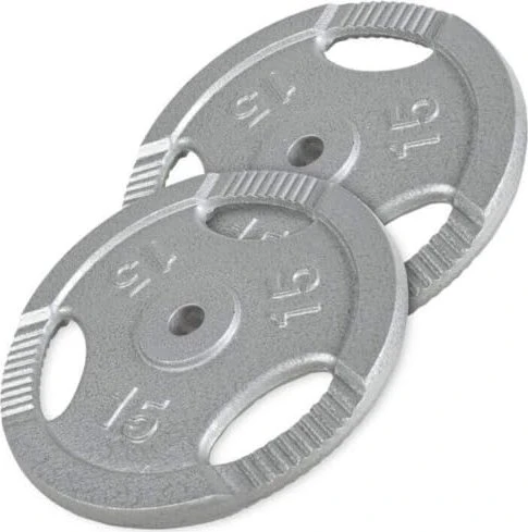 Gorilla Sports Hantelscheiben Gusseisen Gripper Set 2x 15kg