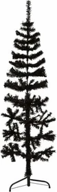 vidaXL Künstlicher Weihnachtsbaum halbrund schlank schwarz, 150cm