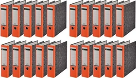 Leitz Qualitäts Ordner 2-Ring 180° Klimaneutral, 80mm, A4, schwarz/orange, 20er-Pack