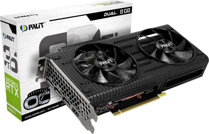 Palit GeForce RTX 3060 Ti Dual OC V1 (LHR), 8GB GDDR6, HDMI, 3x DP
