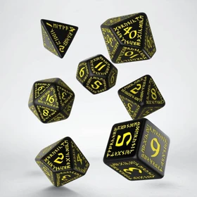 Q-Workshop Würfelset Runic - black & yellow
