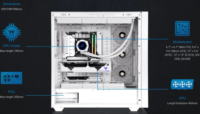 Thermaltake AX500 Snow, weiß, Glasfenster