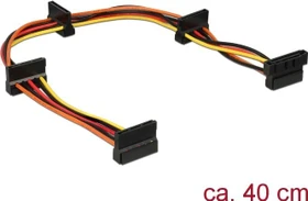 DeLOCK 15-Pin SATA Strom Stecker auf 4x 15-Pin SATA Strom Buchse, Adapterkabel, 40cm (60141)