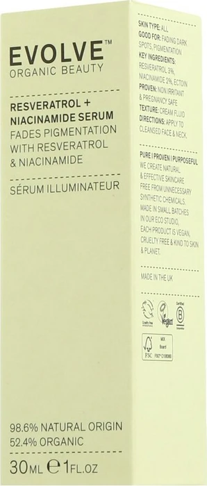 Evolve Organic Beauty Resveratrol + Niacinamide Serum, 30ml