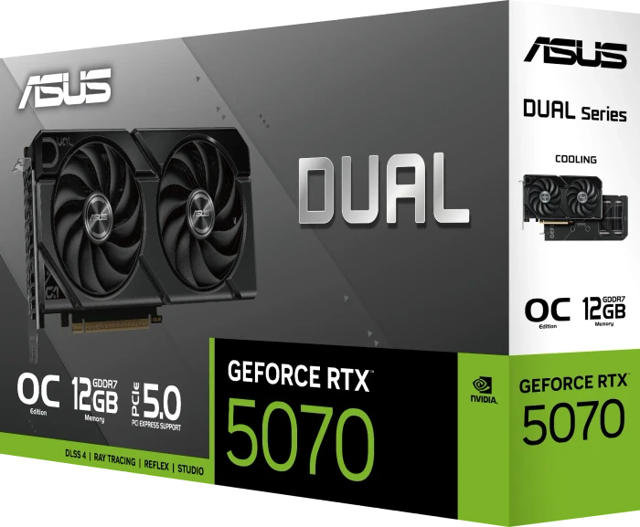 ASUS Dual GeForce RTX 5070 EVO OC, DUAL-RTX5070-O12G-EVO, 12GB GDDR7, HDMI, 3x DP