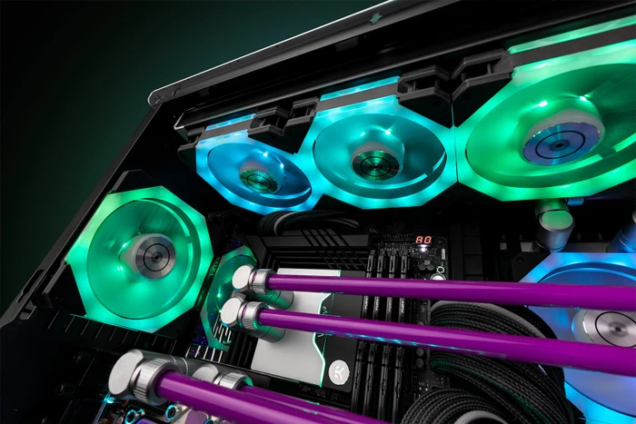 EK Water Blocks EK-Quantum Impulse 120 D-RGB Black, 400-1800rpm, LED-Steuerung, 120mm