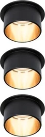 Paulmann LED Gil Coin klar rund 6W Einbauleuchte schwarz gold, 3 Stück