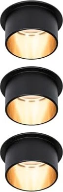 Paulmann LED Gil Coin klar rund 6W Einbauleuchte schwarz gold, 3 Stück