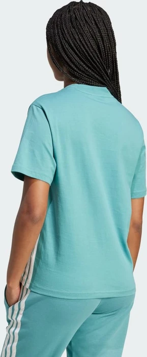 adidas Essentials 3-Streifen Cotton T-Shirt kurzarm powder teal/white (Damen)
