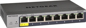 Netgear ProSAFE GS100 Desktop Gigabit Smart Switch, 8x RJ-45, PoE PD (GS108T-300)
