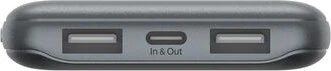 Belkin BoostCharge 3-Port Power Bank 10K + USB-A/USB-C Cable grau
