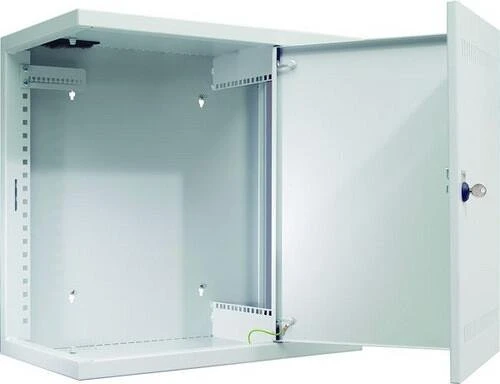Schäfer NT Box Slimline Wandgehäuse 4HE, Sicherheitsglastür, hellgrau, 245mm tief