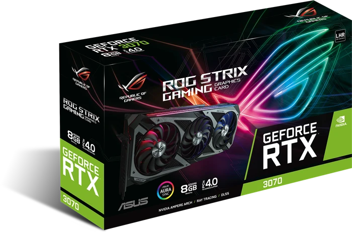 ASUS ROG Strix GeForce RTX 3070 V2 (LHR), ROG-STRIX-RTX3070-8G-V2-GAMING, 8GB GDDR6, 2x HDMI, 3x DP