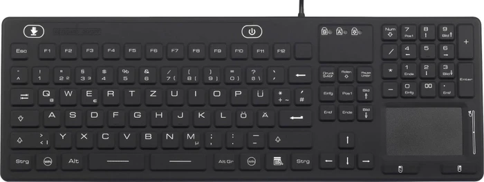 Renkforce iM-IKB110-BK Industrielle-Tastatur mit Touchpad, IP68, schwarz, USB, DE
