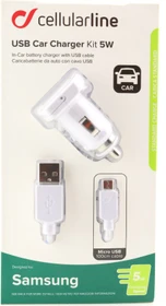 Cellularline USB Car Charger Kit 5W Micro-USB Samsung weiß