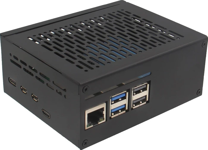 Geekworm Gehäuse für Raspberry Pi 5 X1201 Shield, schwarz