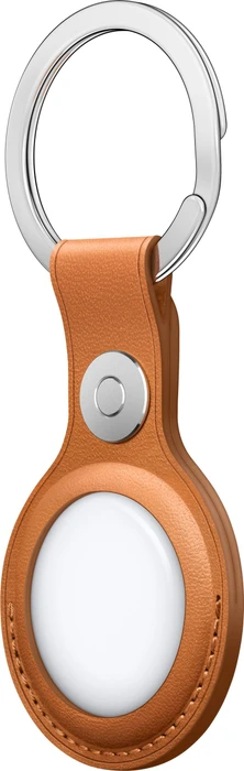 Apple AirTag Schlüsselanhänger aus Leder goldbraun
