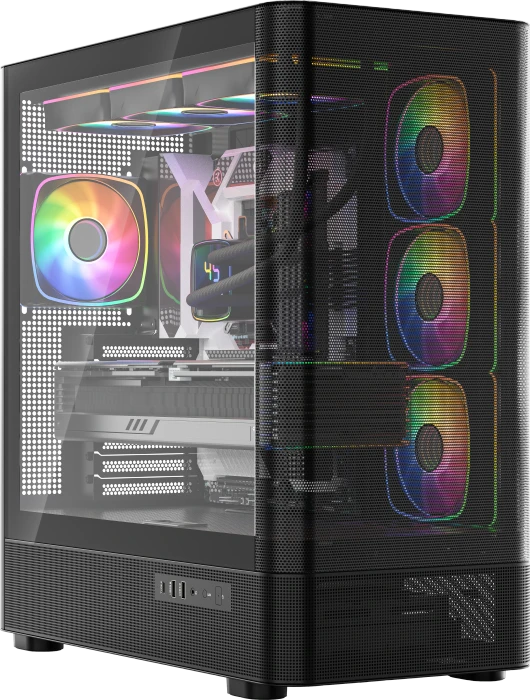 Modecom Volcano AQ300 ARGB Black, Glasfenster
