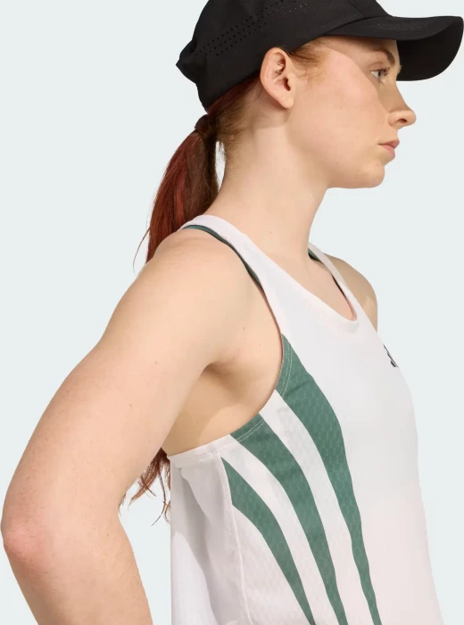 adidas adizero Archive Singlet Laufshirt ärmellos white/preloved teal (Damen)