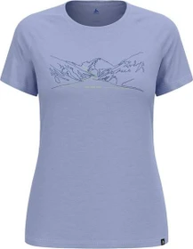 Odlo Ascent Performance Wool 130 Run Bike Hike Funktionsshirt kurzarm blue heron melange (Damen)