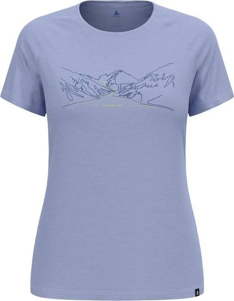 Odlo Ascent Performance Wool 130 Run Bike Hike Funktionsshirt kurzarm blue heron melange (Damen)