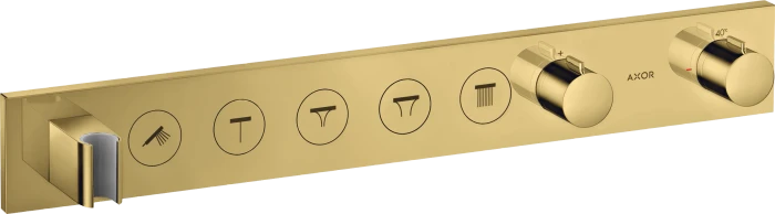 Hansgrohe AXOR ShowerSolutions Thermostatmodul Select 670/90 Unterputz für 5 Verbraucher polished gold optic