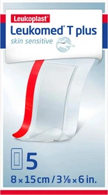 BSN medical Leukomed T Plus skin sensitive Pflaster steril transparent, 8 x 15cm, 5 Stück