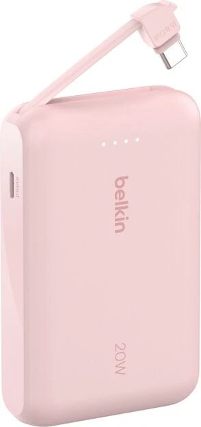 Belkin BoostCharge 10K 20W mit integriertem Kabel pink