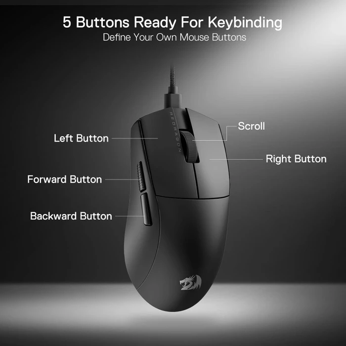Redragon M996 K1NG 8K Ultra-Lightweight Wired Gaming Mouse schwarz, USB