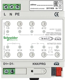 Schneider Electric KNX DALI-Gateway Basic REG-K/1/16/64, 1 Kanal, 4TE REG (MTN6725-0003)