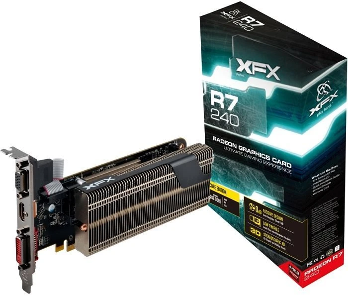 XFX Radeon R7 240 Core Edition passiv, 2GB DDR3, VGA, DVI, HDMI