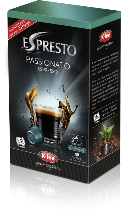 K-Fee Espresto Passionato Espresso Kaffeekapseln, 16 Stück