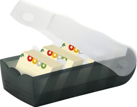 HAN Croco Karteibox, A8, transparent/transparent, inkl. 100 Karteikarten
