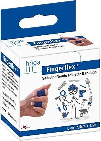 Höga Fingerflex Selbsthaftende Pflaster Bandage blau, 2.5cm x 4.5m, 1 Stück