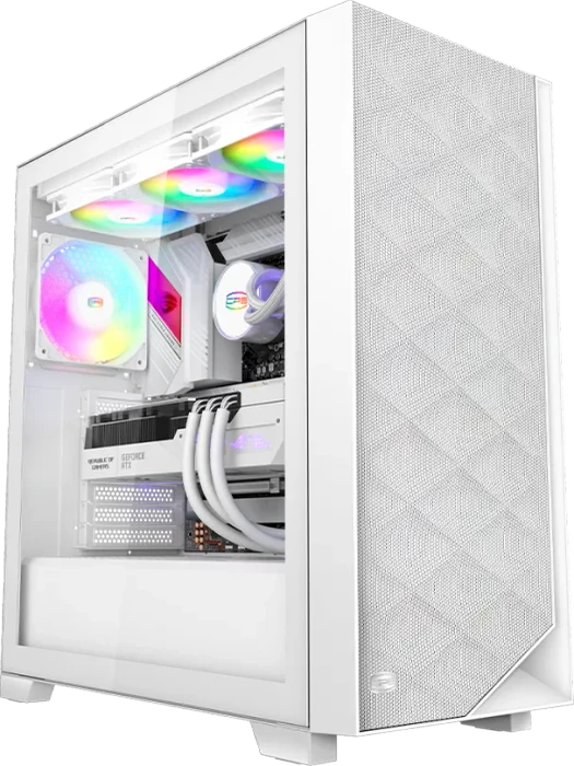 PCCooler C3D510 BK ARGB, weiß, Glasfenster