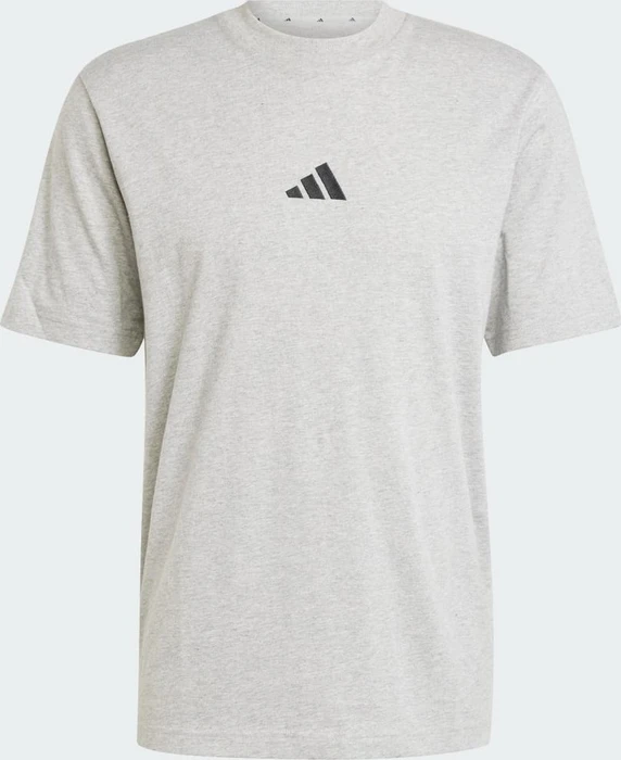 adidas Essentials Small Logo Single Jersey T-Shirt kurzarm medium grey heather/black (Herren)