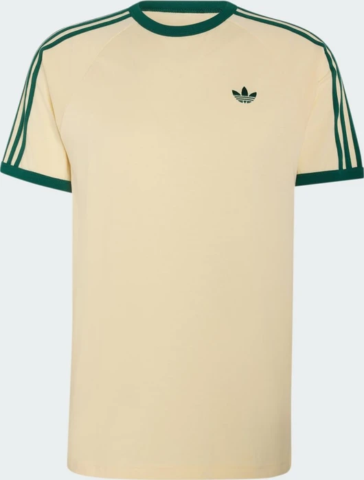 adidas 3-Streifen T-Shirt kurzarm warm vanilla/collegiate green (Herren)