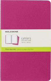 Moleskine Cahier Notizheft, 130x210mm, glatt, fester Einband Large, rosa, 40 Blatt, 3er-Pack