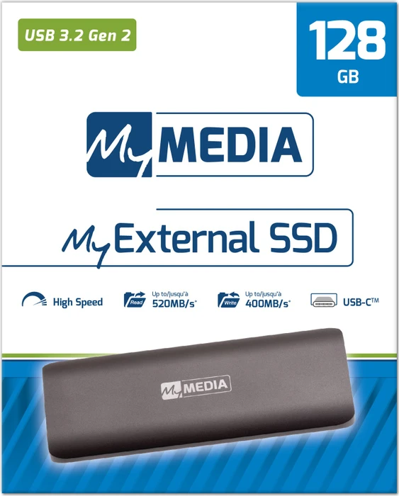 Verbatim MyMEDIA MyExternal SSD, 128GB, USB-C 3.1