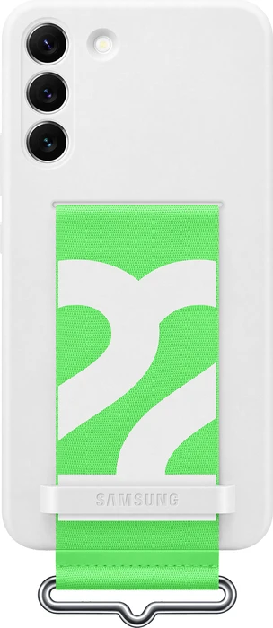 Samsung Silicone Cover with Strap für Galaxy S22+ weiß