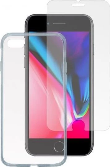 4smarts 360° Starter Set mit X-Pro Clear Glas fuer Apple iPhone SE (2022) transparent