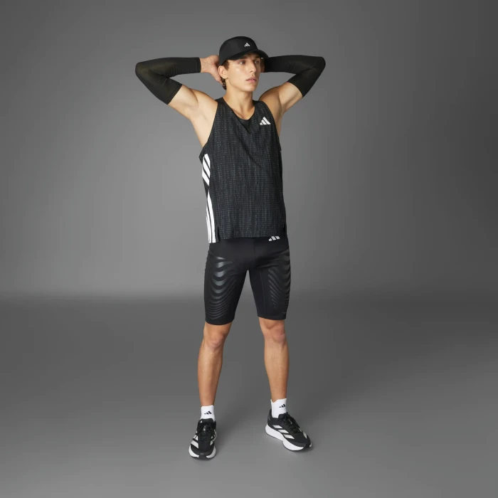 adidas Adizero Singlet Laufshirt ärmellos carbon/black (Herren)