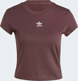 adidas Essentials Slim T-Shirt kurzarm shadow brown (Damen)