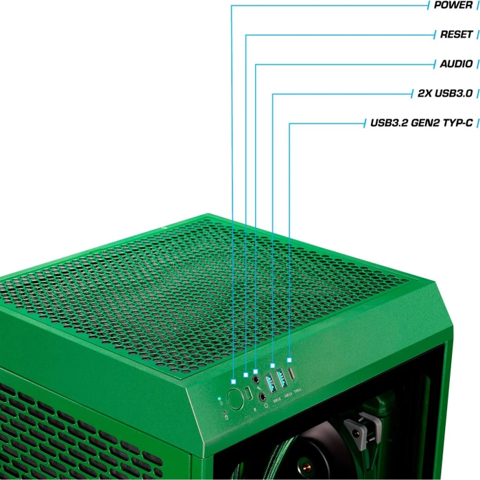 Thermaltake Toughline T200A, grün, Ryzen 7 7800X3D, 32GB RAM, 1TB SSD, Radeon RX 7900 XT