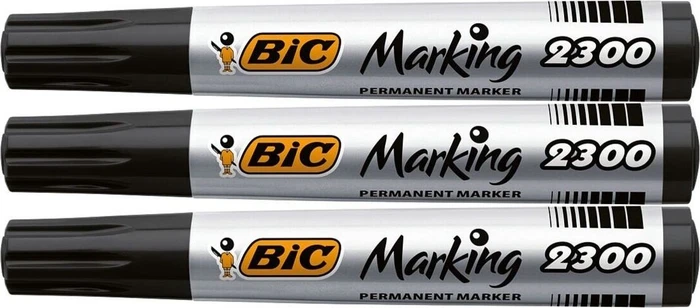 BIC Marking 2300 ECOlutions Permanentmarker Keilspitze 3.7-5.5mm schwarz, 3er-Pack