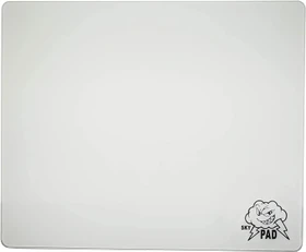 SkyPAD Glass 3.0 Gaming-Mauspad aus gehärtetem Glas, 350x300mm, Cloud Logo, weiß