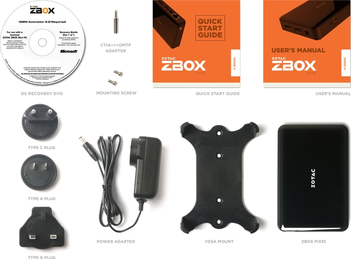 Zotac ZBOX PI335 pico, Celeron N3350, 4GB RAM, 32GB Flash