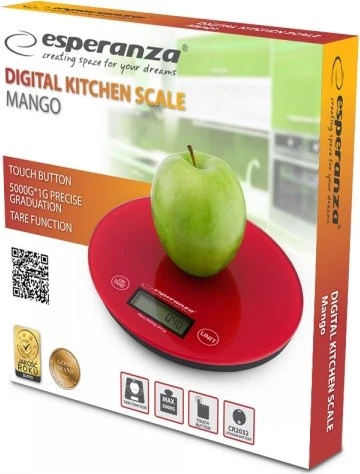 Esperanza EKS003R Mango digitale Küchenwaage rot