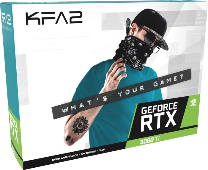 KFA2 GeForce RTX 3060 Ti EX (1-Click OC) LHR, 8GB GDDR6, HDMI, 3x DP