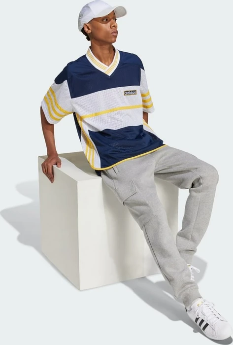 adidas Adicolor Adibreak Mesh T-Shirt kurzarm night indigo/white/bold gold (Herren)